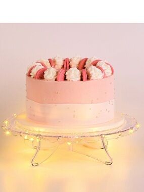 12inch Lighted Clear Cake Stand Plate Holder With String Lights